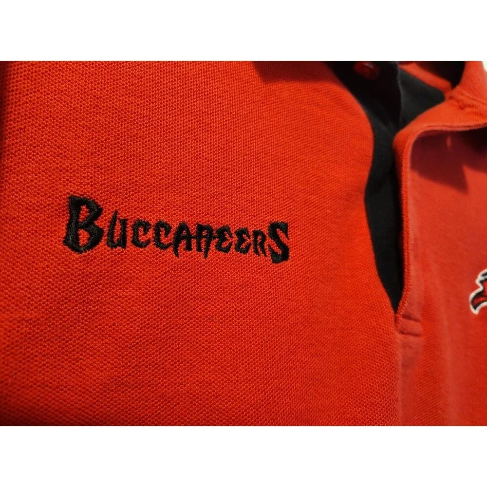 Vintage Tampa Bay Buccaneeers Polo Shirt Adult XLarge Red Black White NFL - Picture 14 of 16